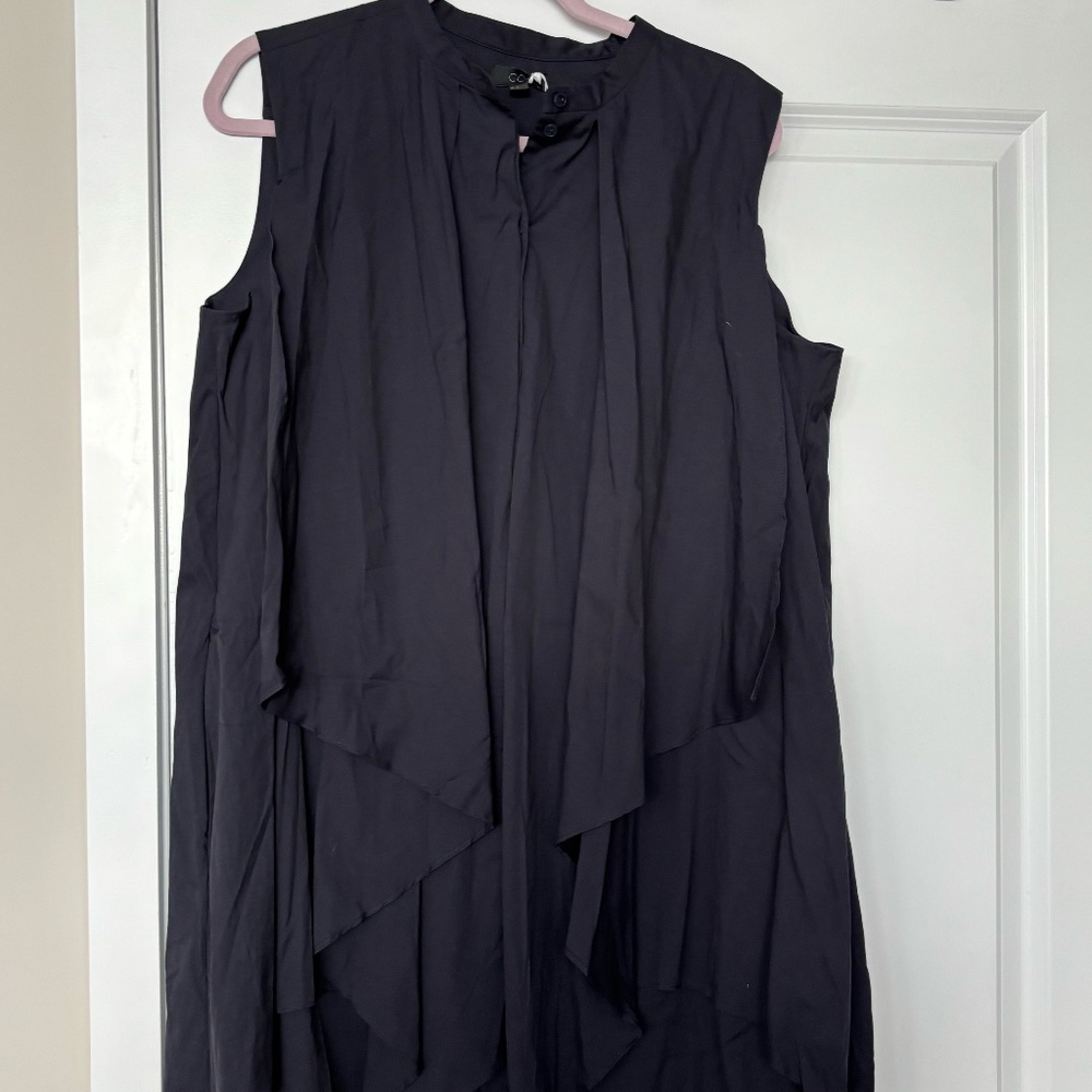 COS Navy Blue Asymmetrical Layered Dress Size 14 – Minimalist Designer Chic